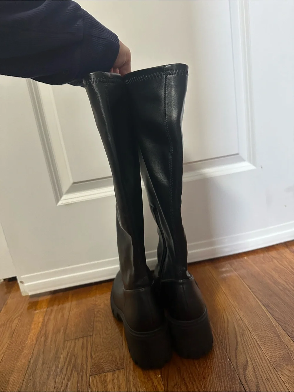 NWB Steve Madden Black Over-the-Knee Platform Boots